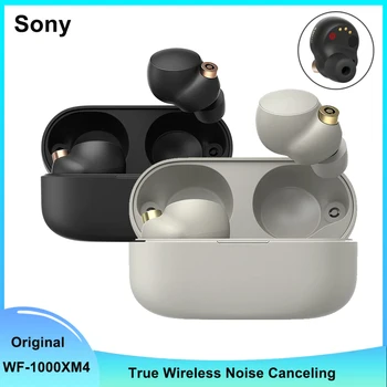Топ ушите Sony WF-1000XM4 True Wireless С Шумопотискане и микрофон Алекса, Вградени Слушалки с докосване, Втулки