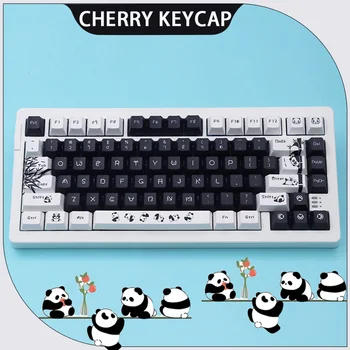 Капачки за ключове Panda MDA PBT за механична клавиатура, набор от капачки за гейминг клавиатура, направени със собствените си ръце нископрофилни офис аксесоари за лаптоп, настолни аксесоари