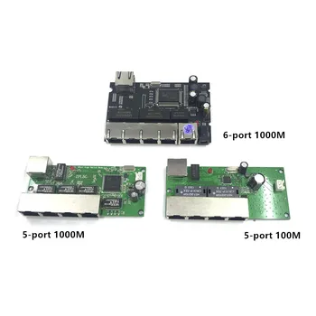 5/6-портов модул gigabit комутатор широко се използва в led линия 5-портов модул мини-ключа с пинов порт 10/100 10/100/1000 м PCBA