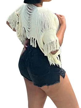 Дамски наметало-бикини в стил бохо, свързани на една кука, с ръкави 3-4 и квадратни деколтета - обикновен плажен пуловер-наметало и