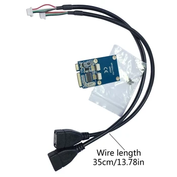 Адаптер Mini PCI-E за свързване на две USB-адаптерам mPCIe на 5 контакти с 2 порта USB2.0, карта, конвертор, разширява 2 порта USB2.0 През порт Mini PCI-E