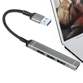 Хъб USB 3.0-4-Портов USB адаптер за PC Android OTG Usb Hub Кабел С 3 порта USB 2.0 и USB 3.0 е Подходящ за КОМПЮТЪР MacBook Air