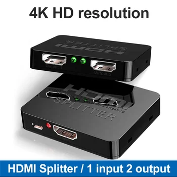 HW-102M Мини HD MI Ивица на Един в два 4K * 2K Видео На екрана На Устройството Поддръжка на 3D HDMI Един в две, Подходящи за ТВ-бокс Ps4 Проектор