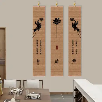 Стенописи от бамбук, китайски стил, Дзен, Ретро декорация за хол, спалня, естетически фигура, стенно изкуство, подвесное украса