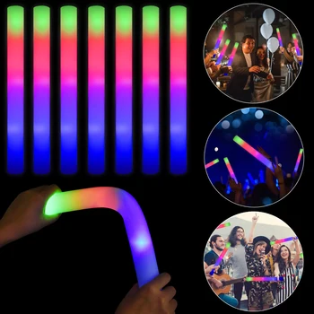 50/100 бр. RGB led светещи пръчки, осветителна пяна, пръчка за украса на парти, сватба на концерта, на рожден ден, на сценичното осветление, светлинна пръчка за партита