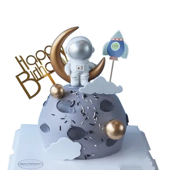 Украса на торта астронавти на Планетата, topper за торта, украса за печене на космонавта, декорации за детската момче, Вселената, космоса, аксесоари за парти по случай рождения ден