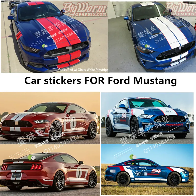 Автомобилни стикери за модификация на купето Ford Mustang GT автомобилни стикери MUSTANG 2019 персонализирани стикери за състезания . ' - ' . 0