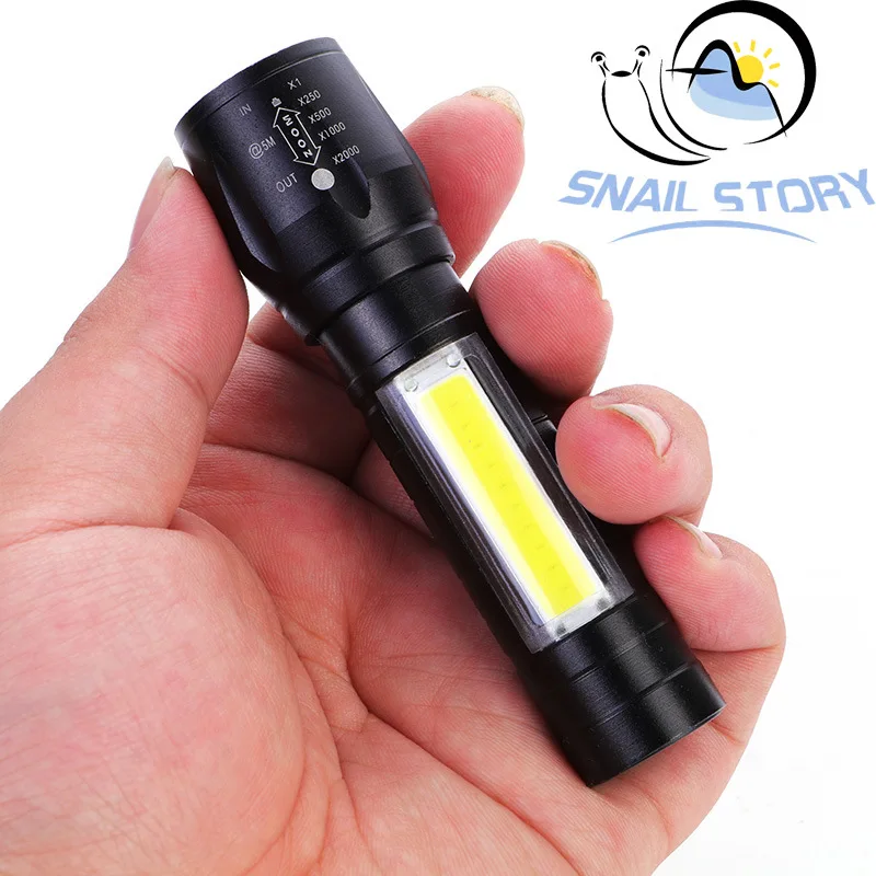 Вградена акумулаторна Мини led фенерче с повишен фокусно разстояние факел лампа, Акумулаторна батерия USB фенер Регулируема водоустойчив външен led фенерче . ' - ' . 2