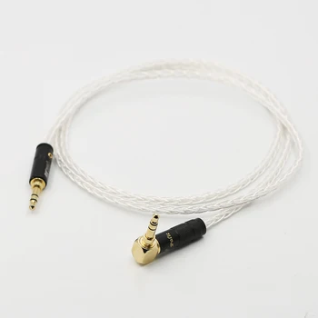 Audiocrast 8Cores Посеребренный 3,5 мм Удлинительный аудио кабел 3.5 мм под прав ъгъл към пряк мъжки наушникам HeadphoneStereo AUX