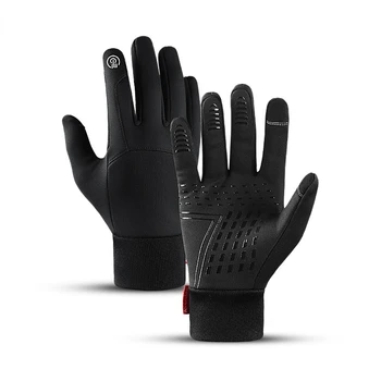 Зимни, мъжки, дамски ръкавици, непромокаеми мотоциклетни ръкавици, мъжки ръкавици за спорт на открито, топли флисовые ски ръкавици за бягане